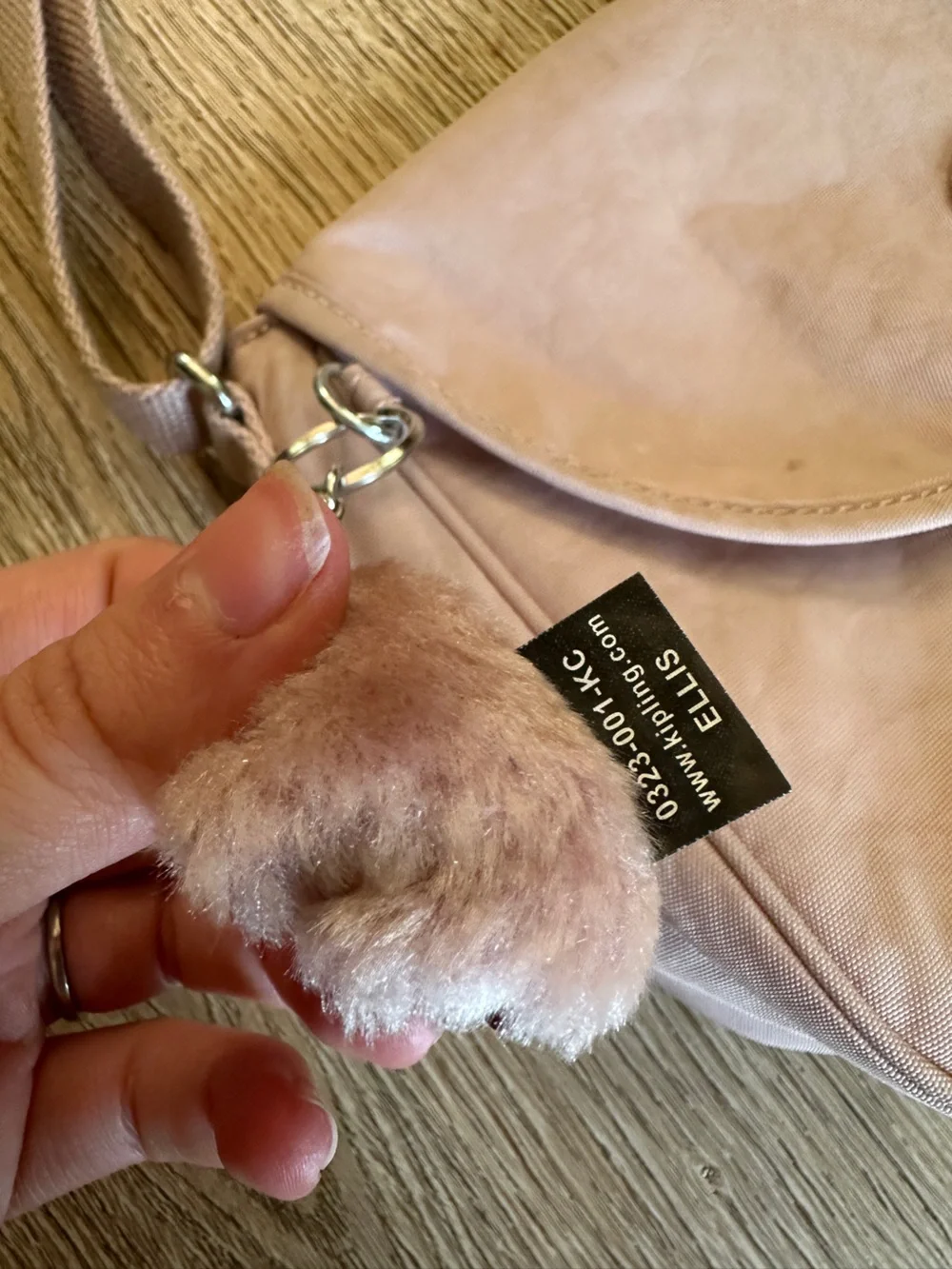 Kipling Sabian Blush Pink Crossbody Bag with Charm